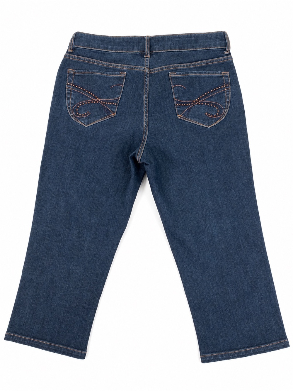Cache Studded Pocket Denim Capri Jeans Women’s Size 6 Blue Cropped Stretch - Picture 2 of 8